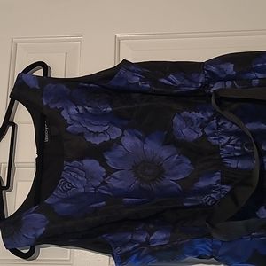 Sleeveless Blue/Black Dress